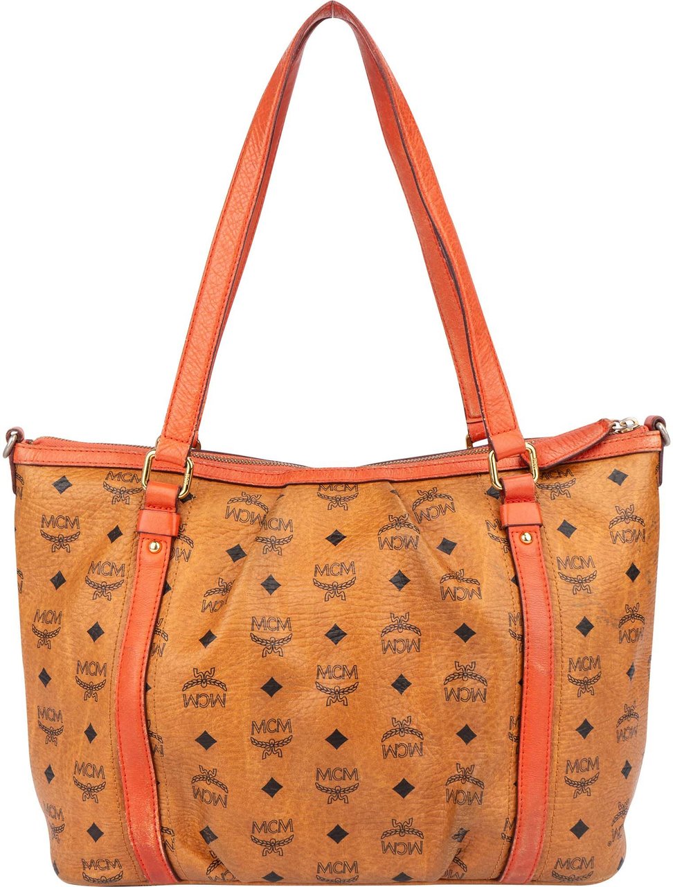 MCM MCM Visetos Monogram Shopper Shoulder Bag Bruin