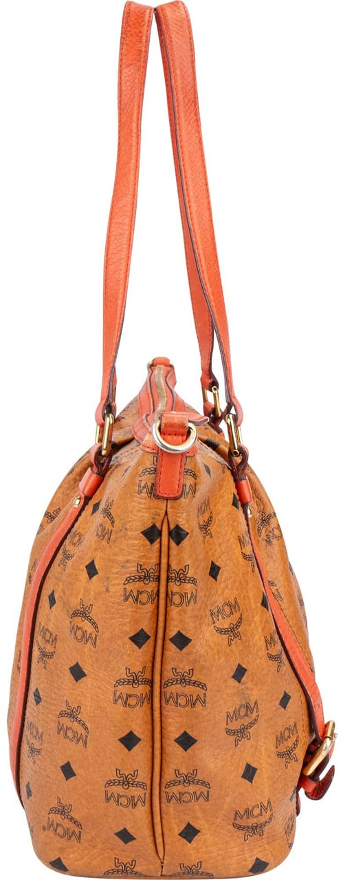 MCM MCM Visetos Monogram Shopper Shoulder Bag Bruin