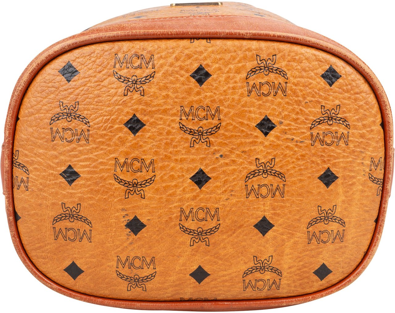 MCM MCM Visetos Monogram Bucket Crossbody Bag Bruin