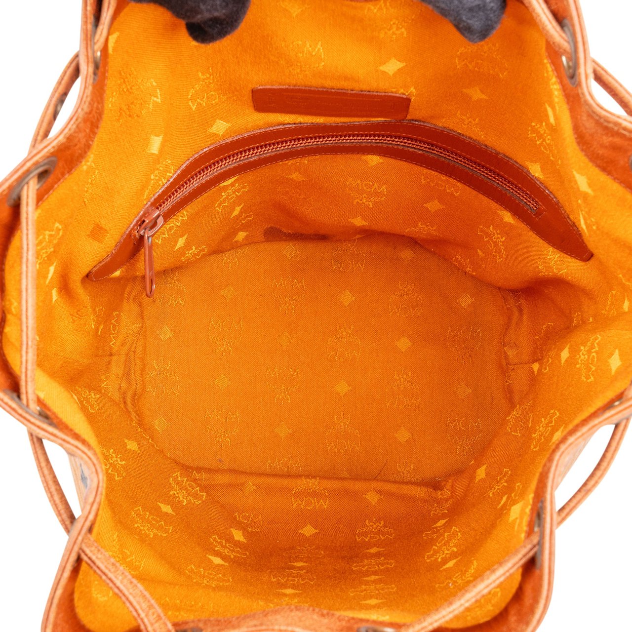 MCM MCM Visetos Monogram Bucket Crossbody Bag Bruin