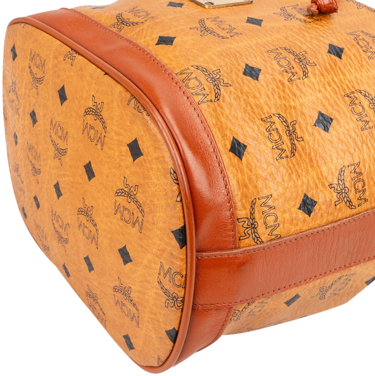 MCM MCM Visetos Monogram Bucket Crossbody Bag Bruin
