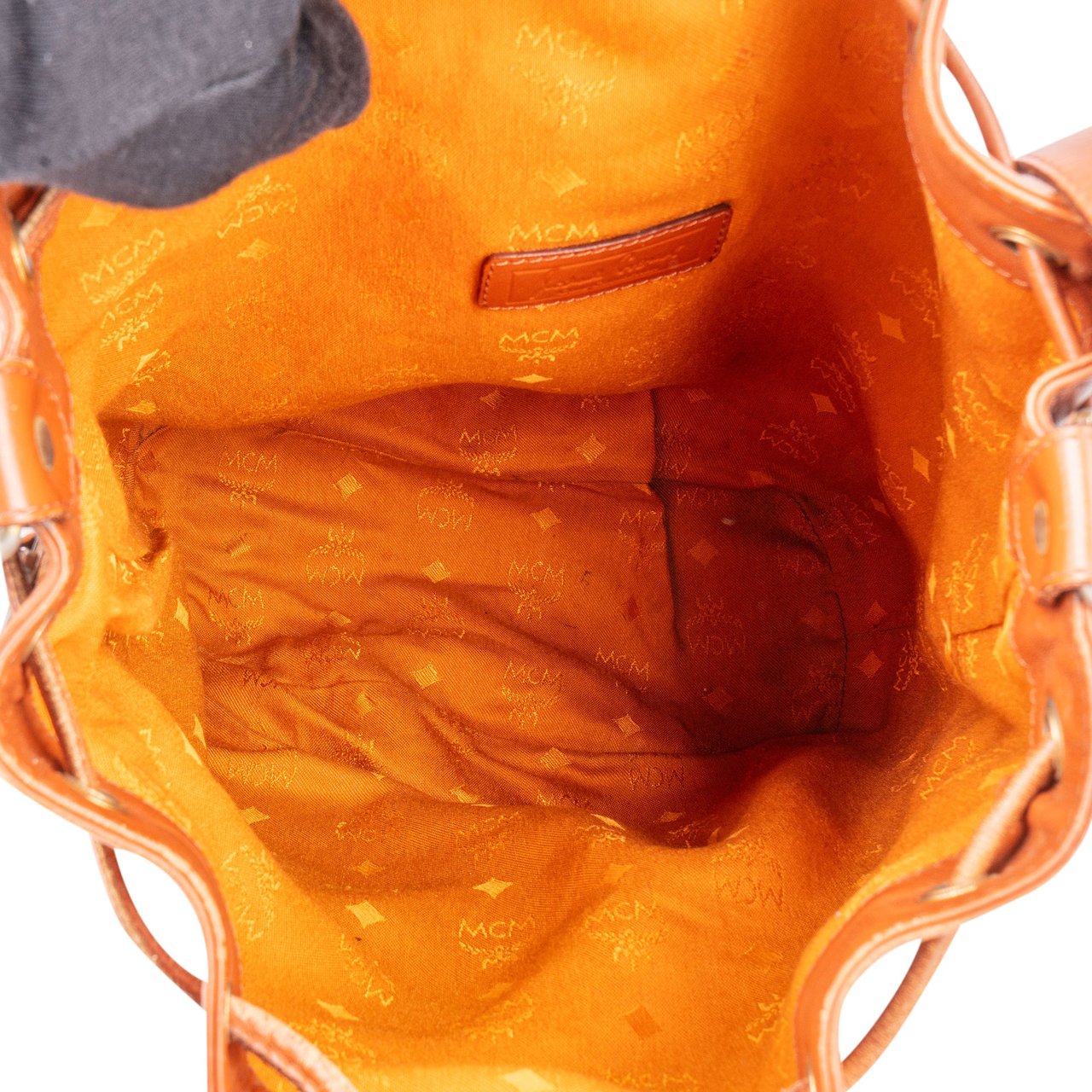 MCM MCM Visetos Monogram Bucket Crossbody Bag Bruin
