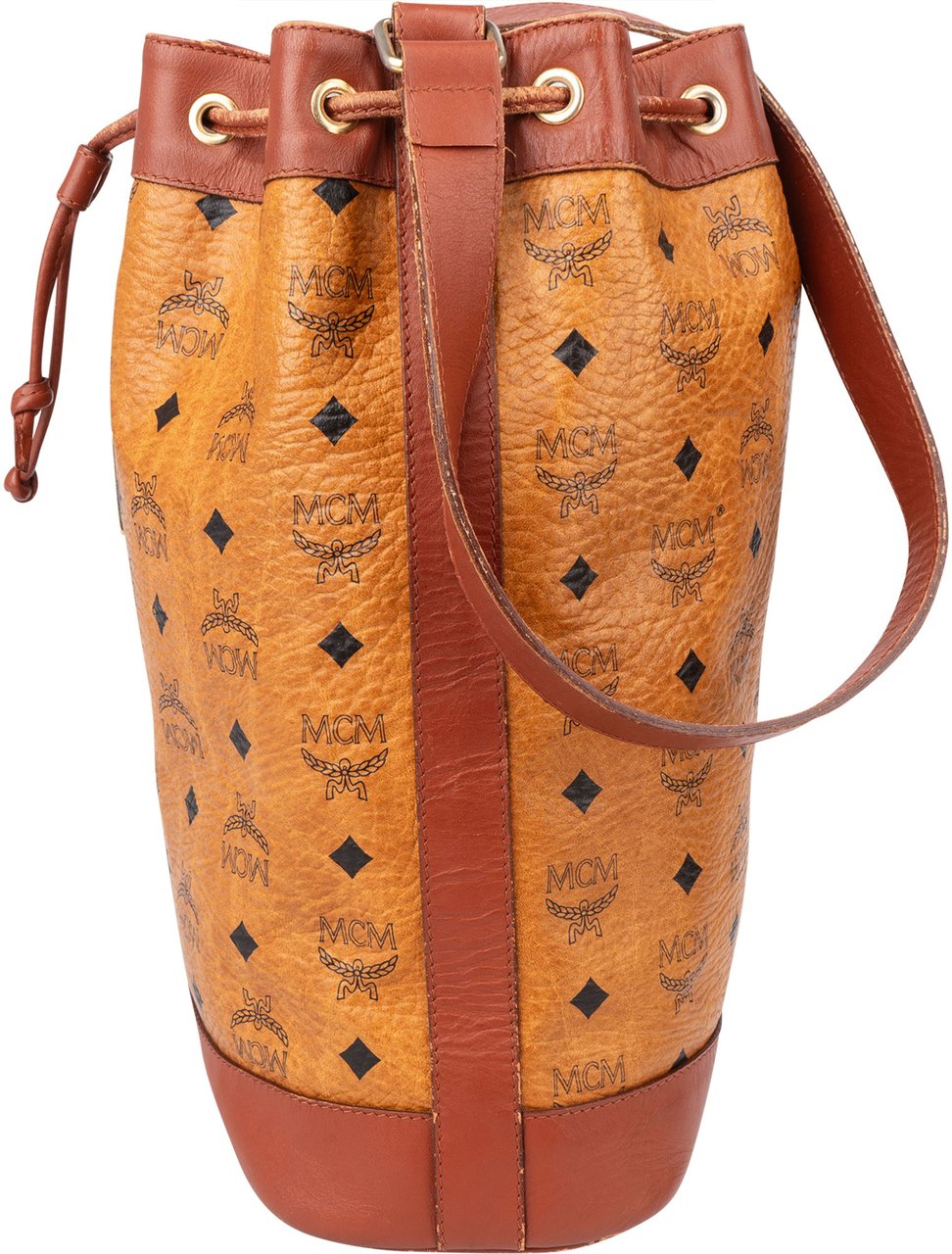MCM MCM Visetos Monogram Bucket Crossbody Bag Bruin
