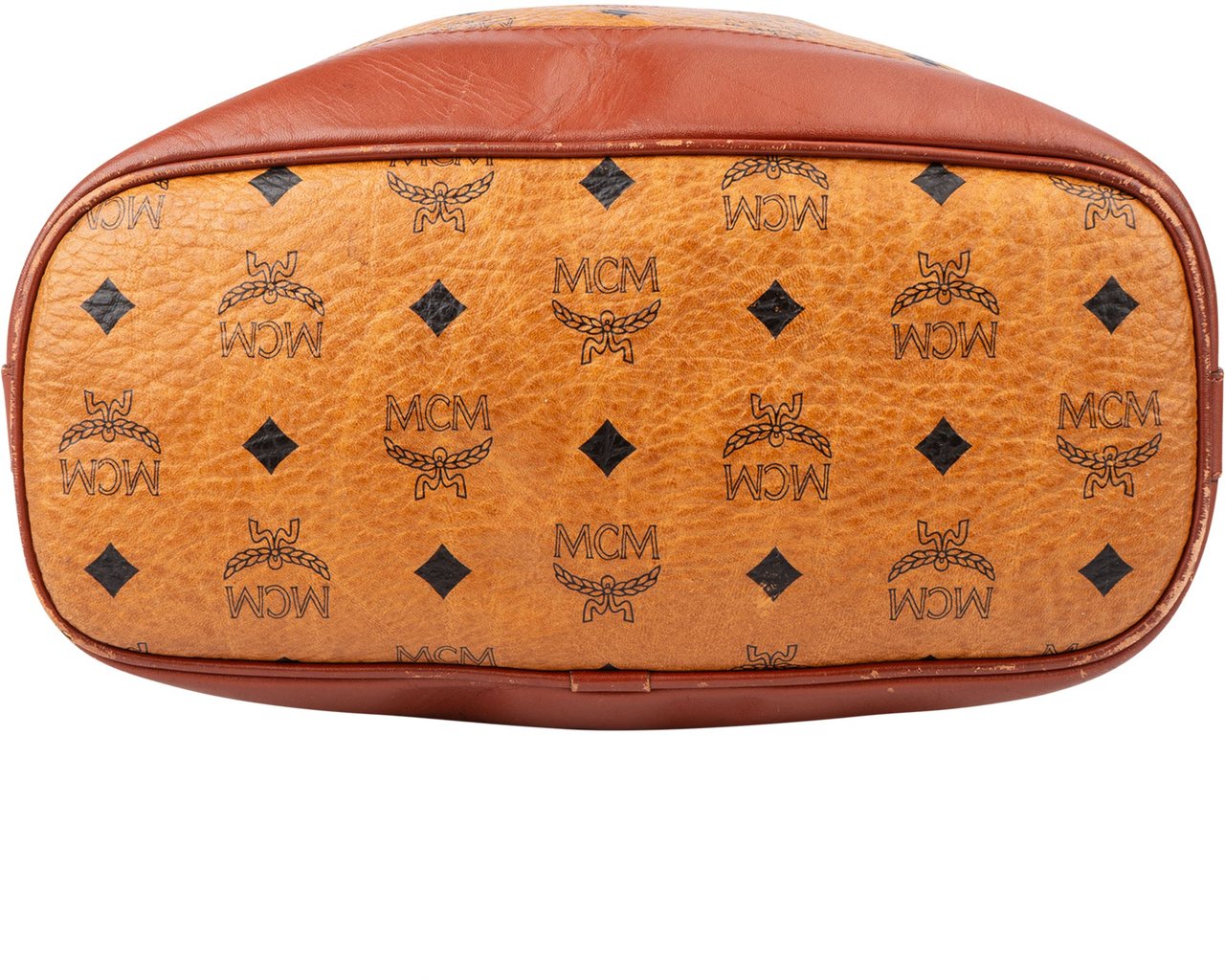 MCM MCM Visetos Monogram Bucket Crossbody Bag Bruin