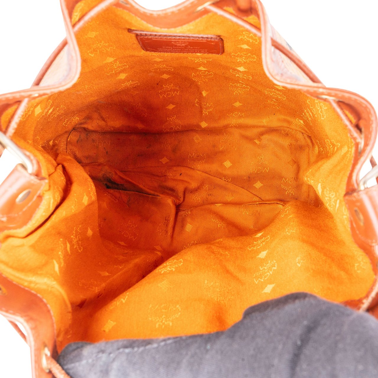 MCM MCM Visetos Monogram Bucket Crossbody Bag Bruin