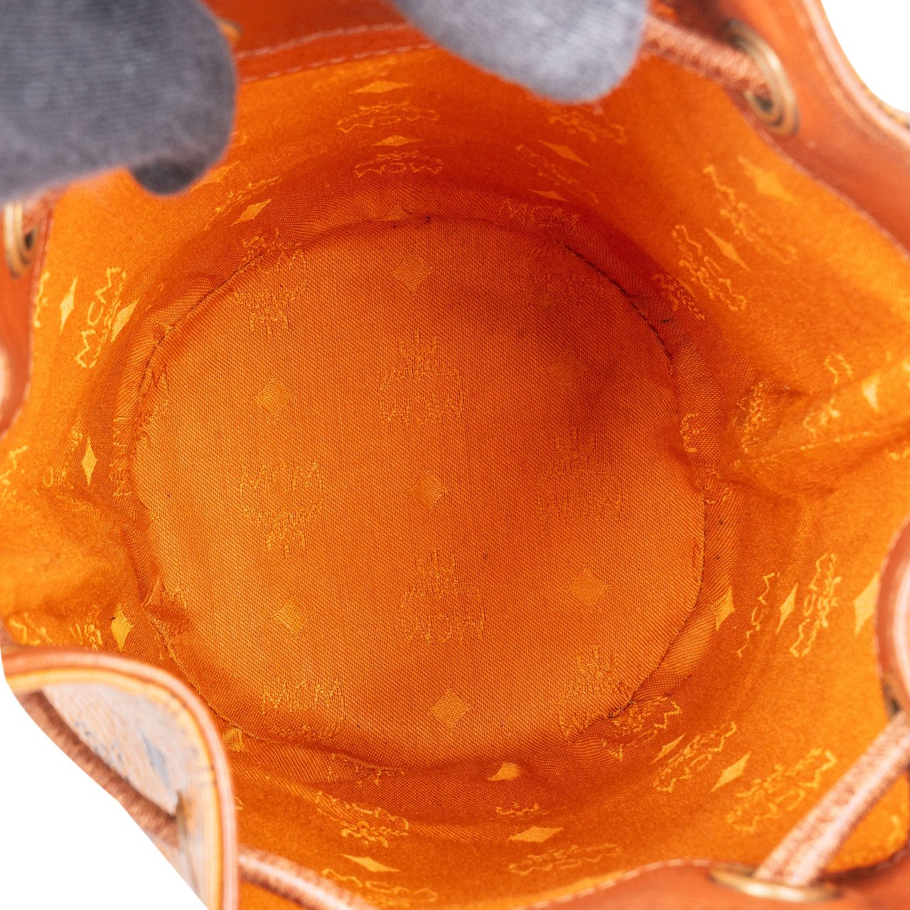 MCM MCM Visetos Monogram Bucket Crossbody Bag Bruin