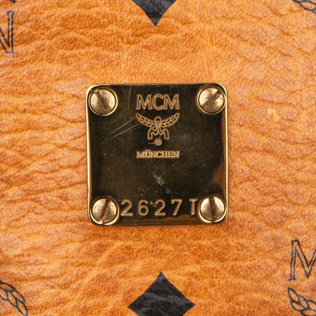 MCM MCM Visetos Monogram Bucket Crossbody Bag Bruin