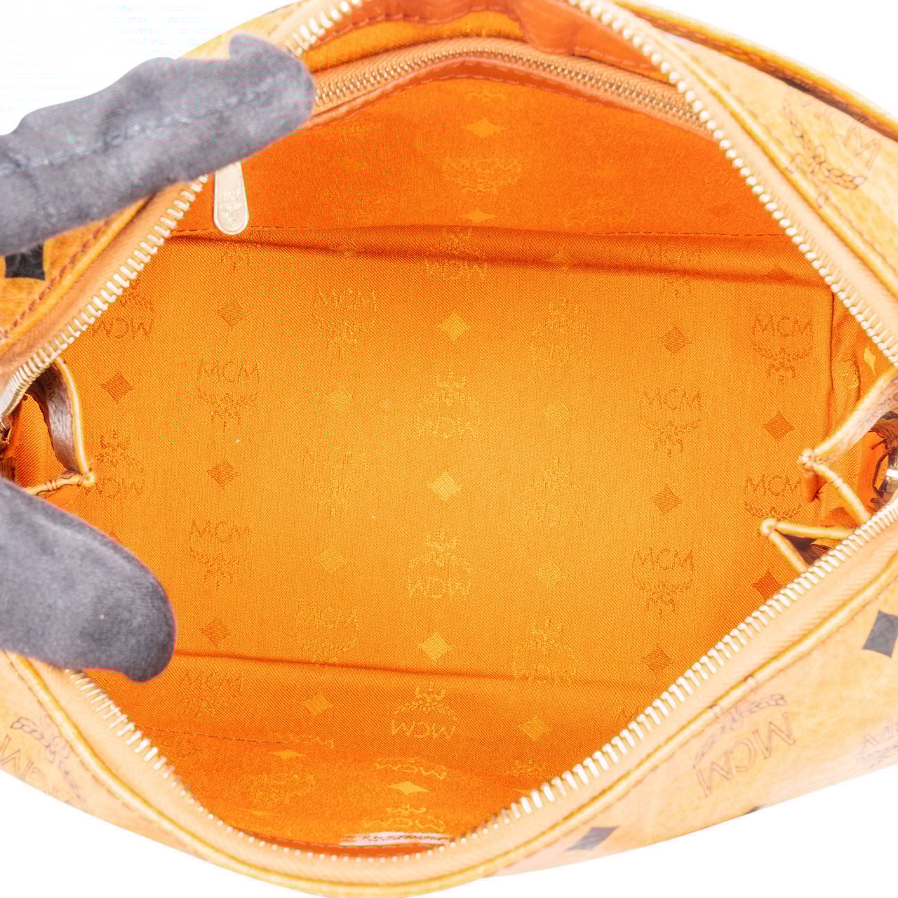 MCM MCM Visetos Monogram Boston Handbag Bruin