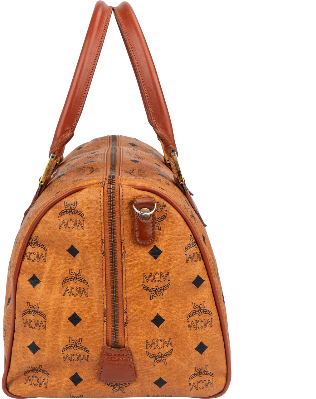 MCM MCM Visetos Monogram Boston Handbag Beige