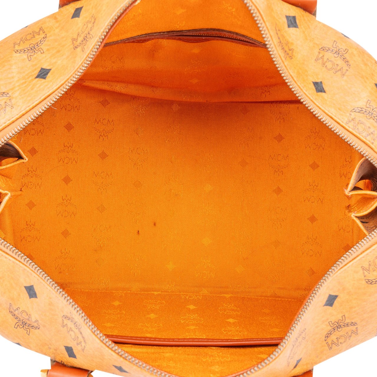 MCM MCM Visetos Monogram Boston Handbag Beige