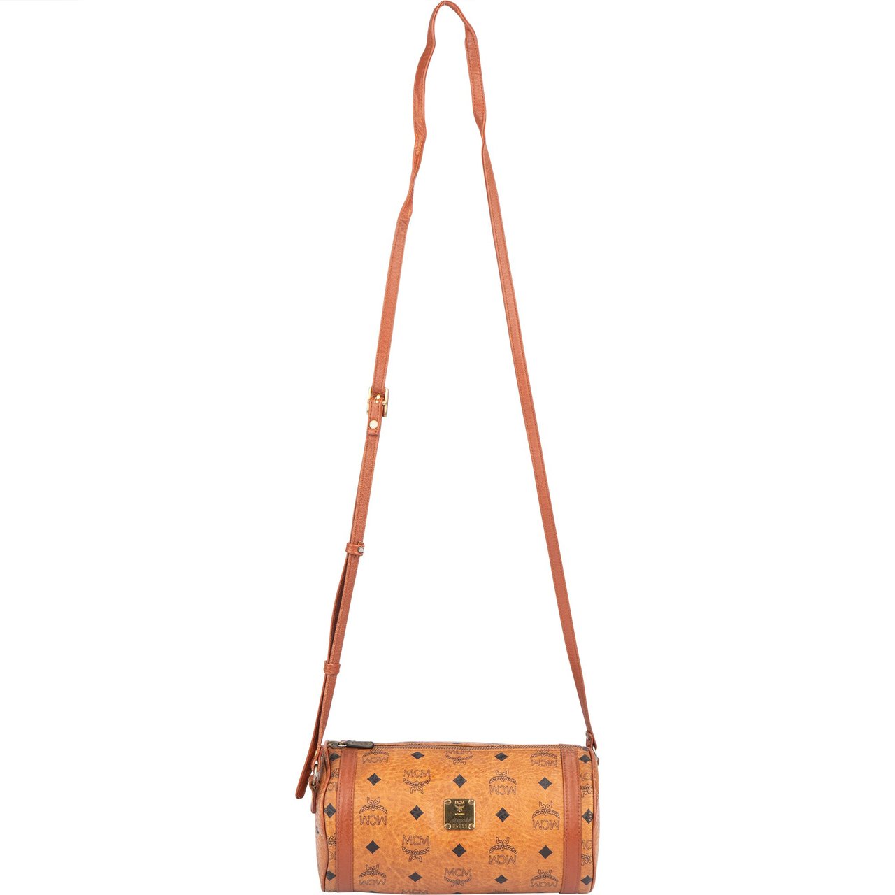 MCM MCM Visetos Monogram Bowling Crossbody Bag Bruin
