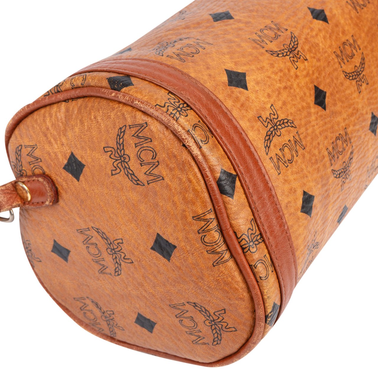 MCM MCM Visetos Monogram Bowling Crossbody Bag Bruin