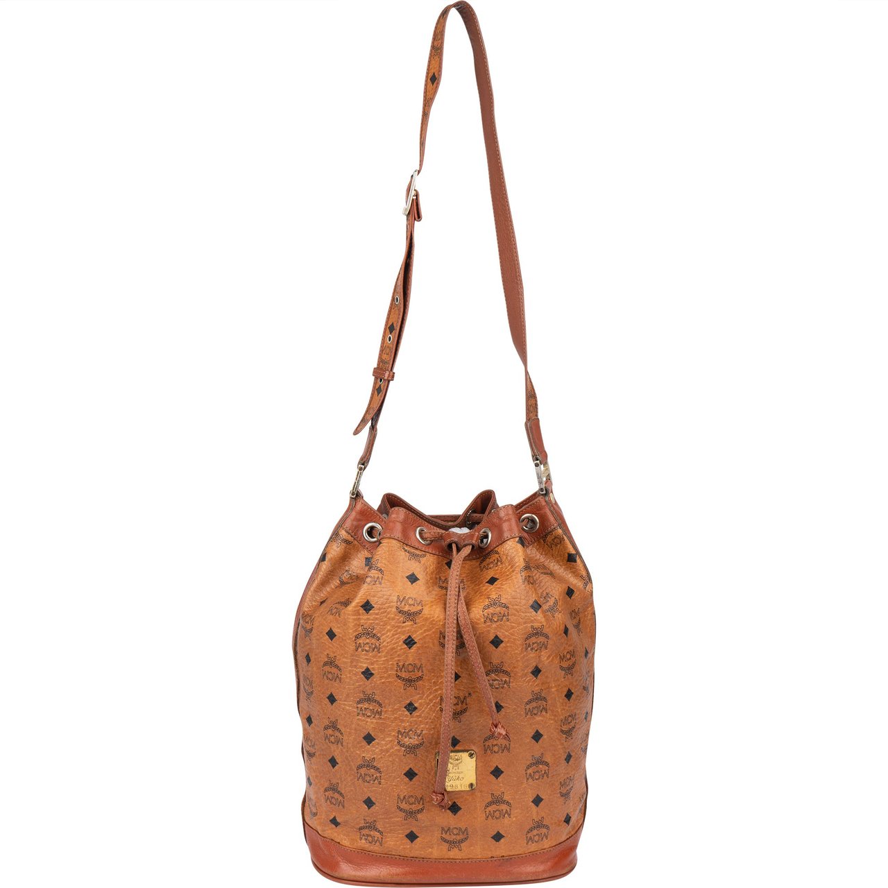 MCM MCM Visetos Monogram Bucket Crossbody Bag Bruin