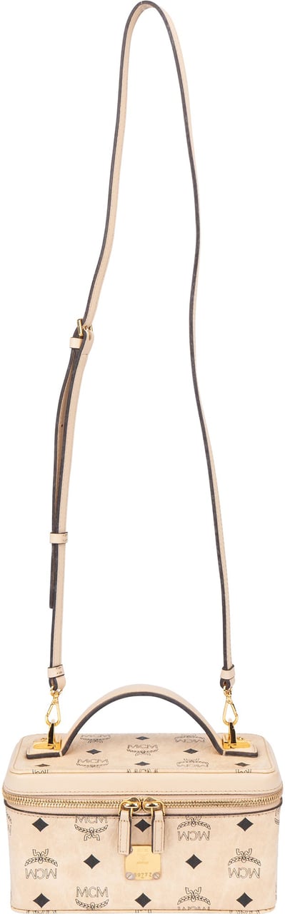 MCM MCM Visetos Monogram Vanity Case Handbag Beige