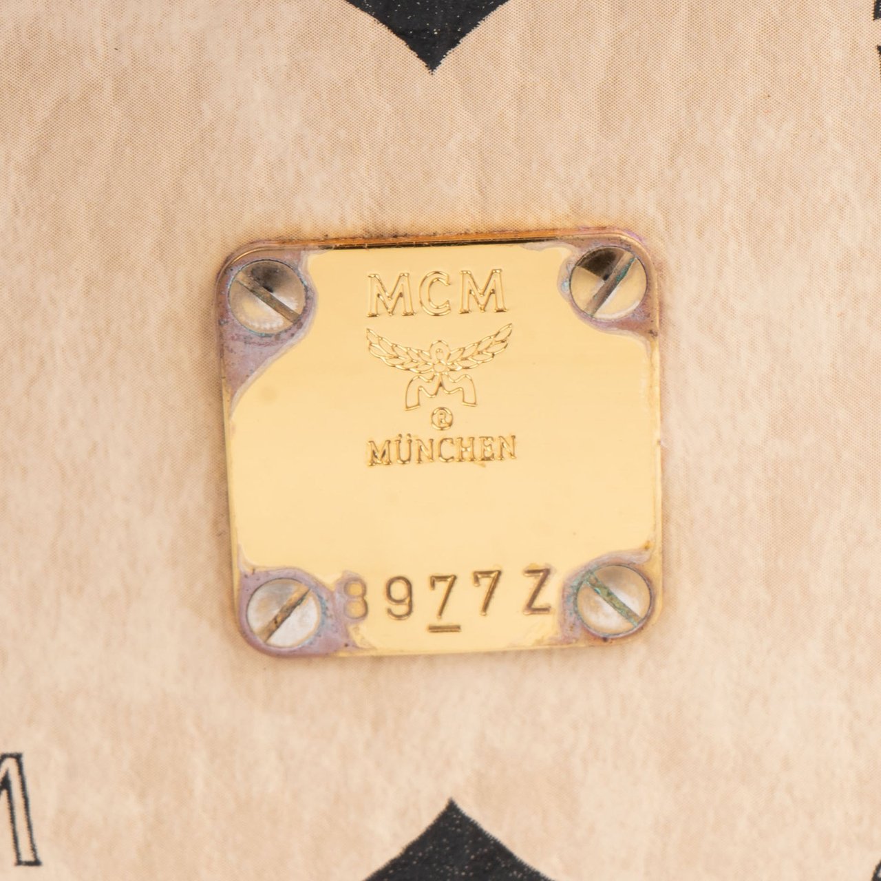 MCM MCM Visetos Monogram Vanity Case Handbag Beige