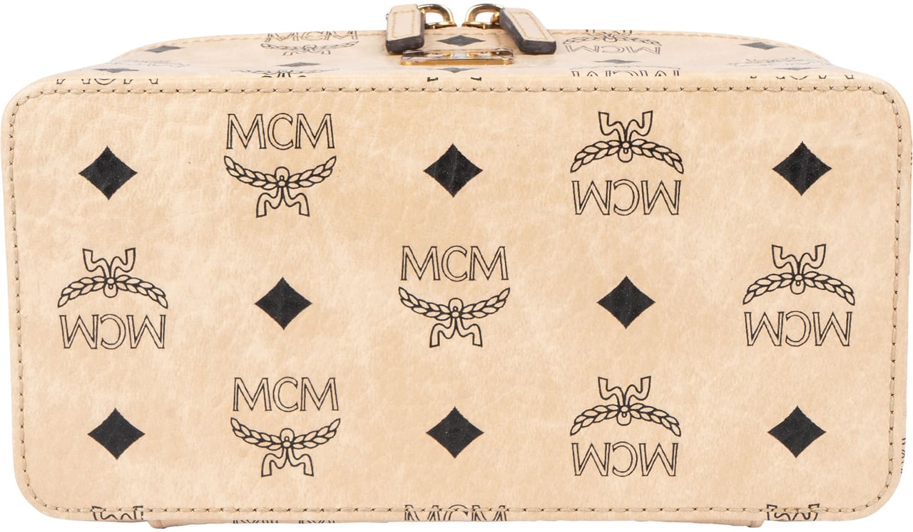 MCM MCM Visetos Monogram Vanity Case Handbag Beige