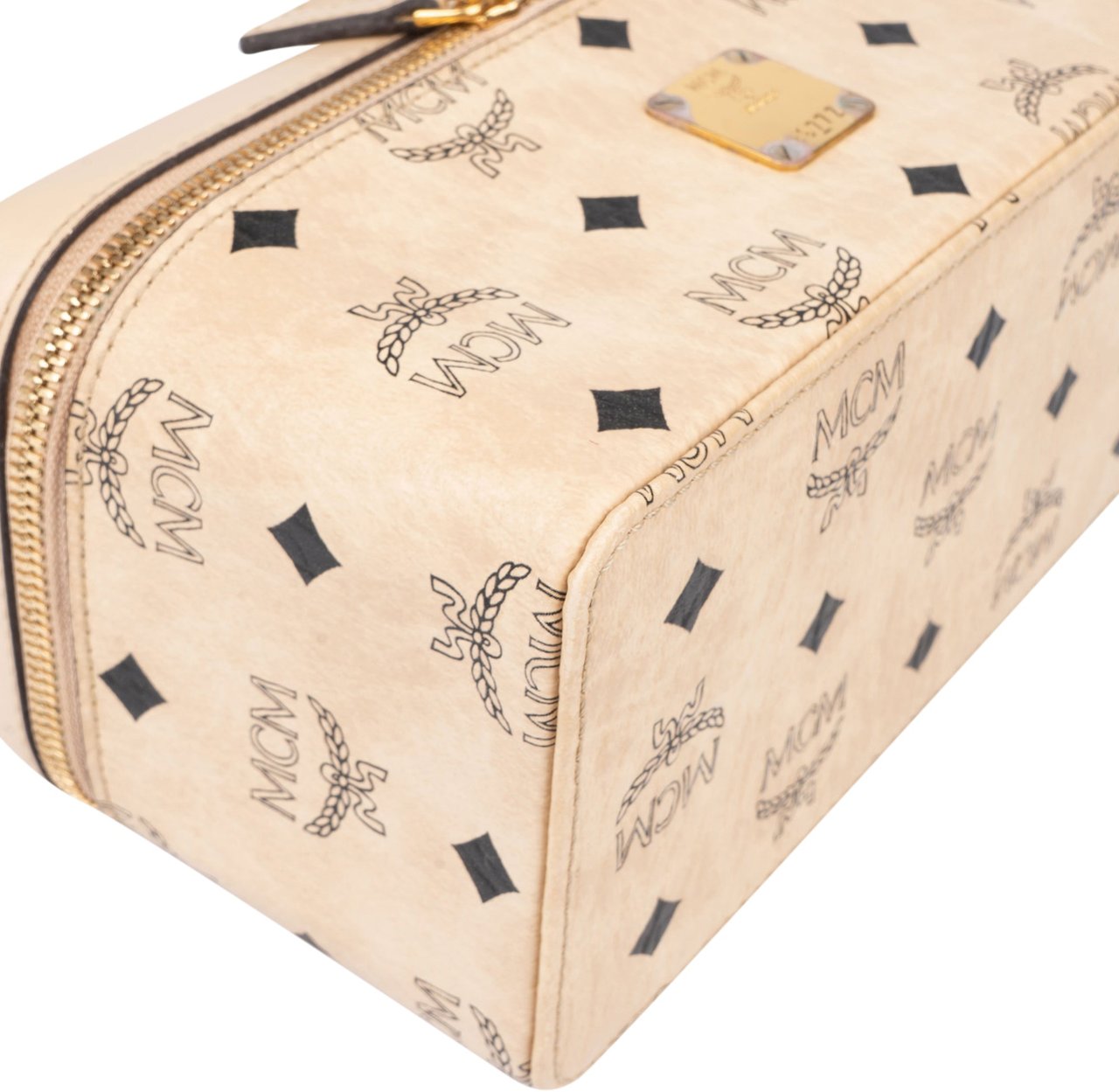 MCM MCM Visetos Monogram Vanity Case Handbag Beige
