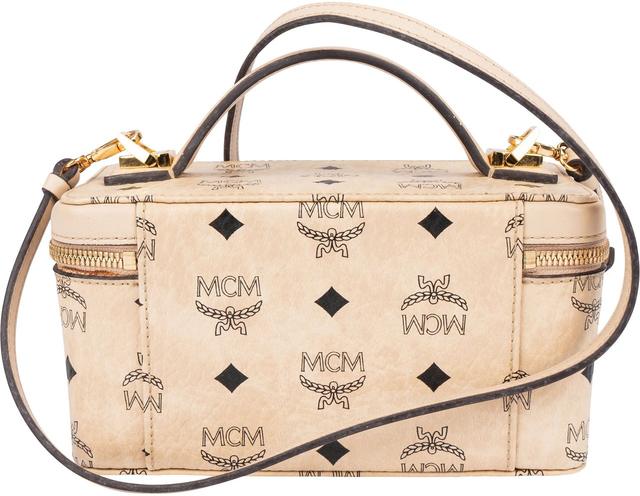 MCM MCM Visetos Monogram Vanity Case Handbag Beige