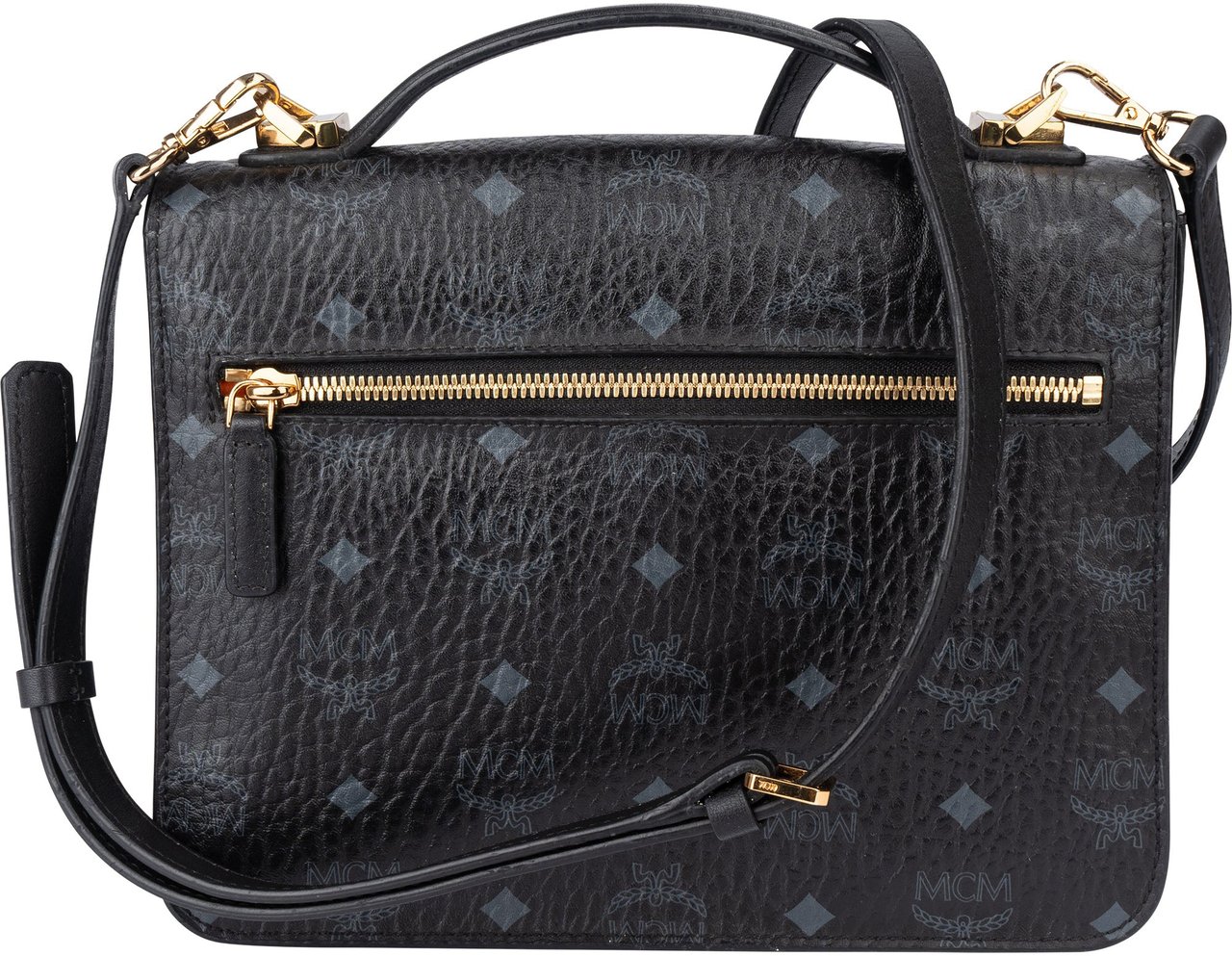 MCM MCM Black Visetos Monogram Patricia Crossbody Bag Zwart