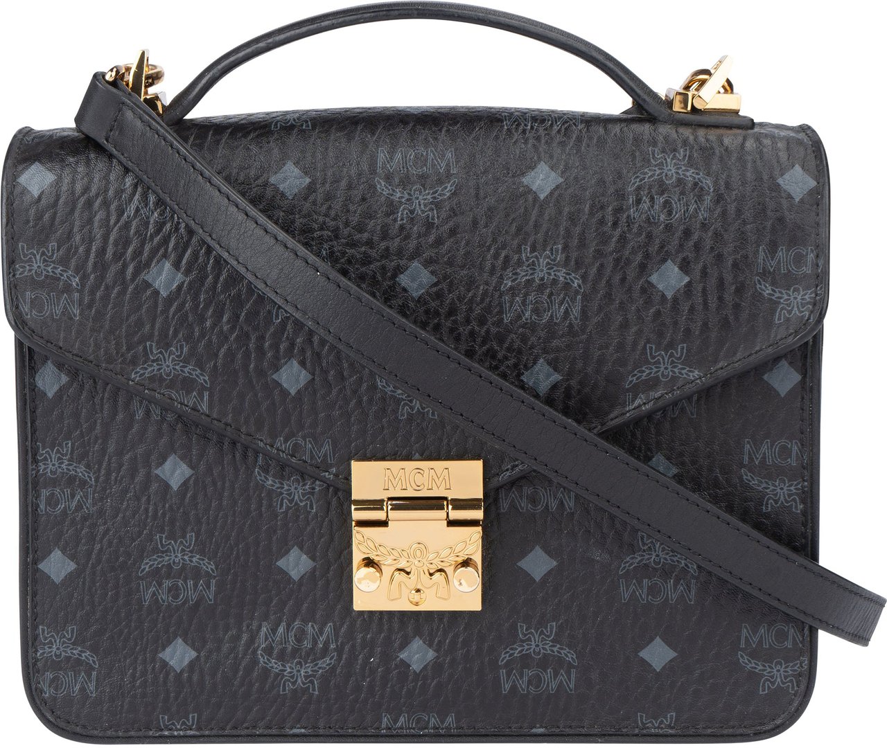 MCM MCM Black Visetos Monogram Patricia Crossbody Bag Zwart