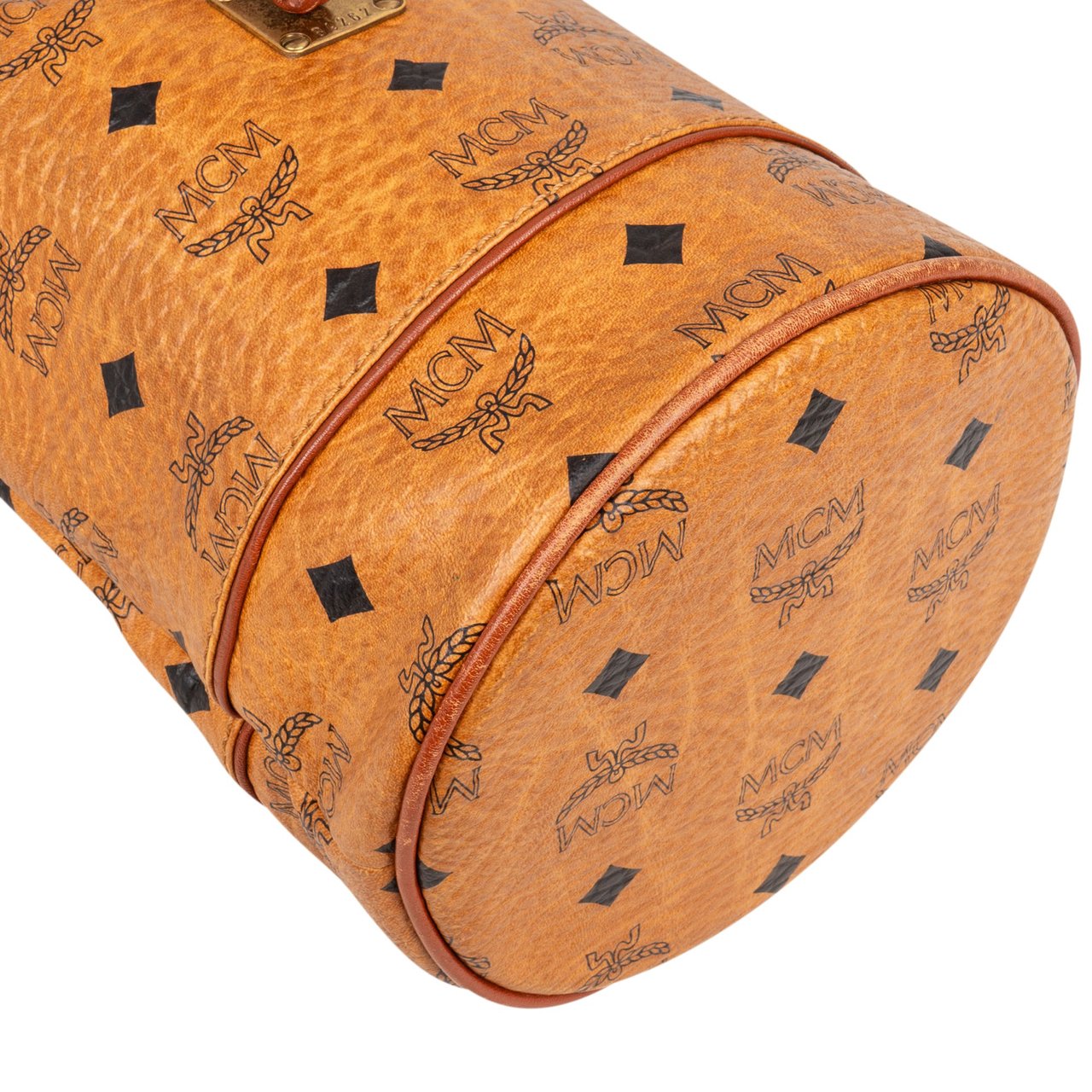 MCM MCM Visetos Monogram Bucket Crossbody Bag Bruin