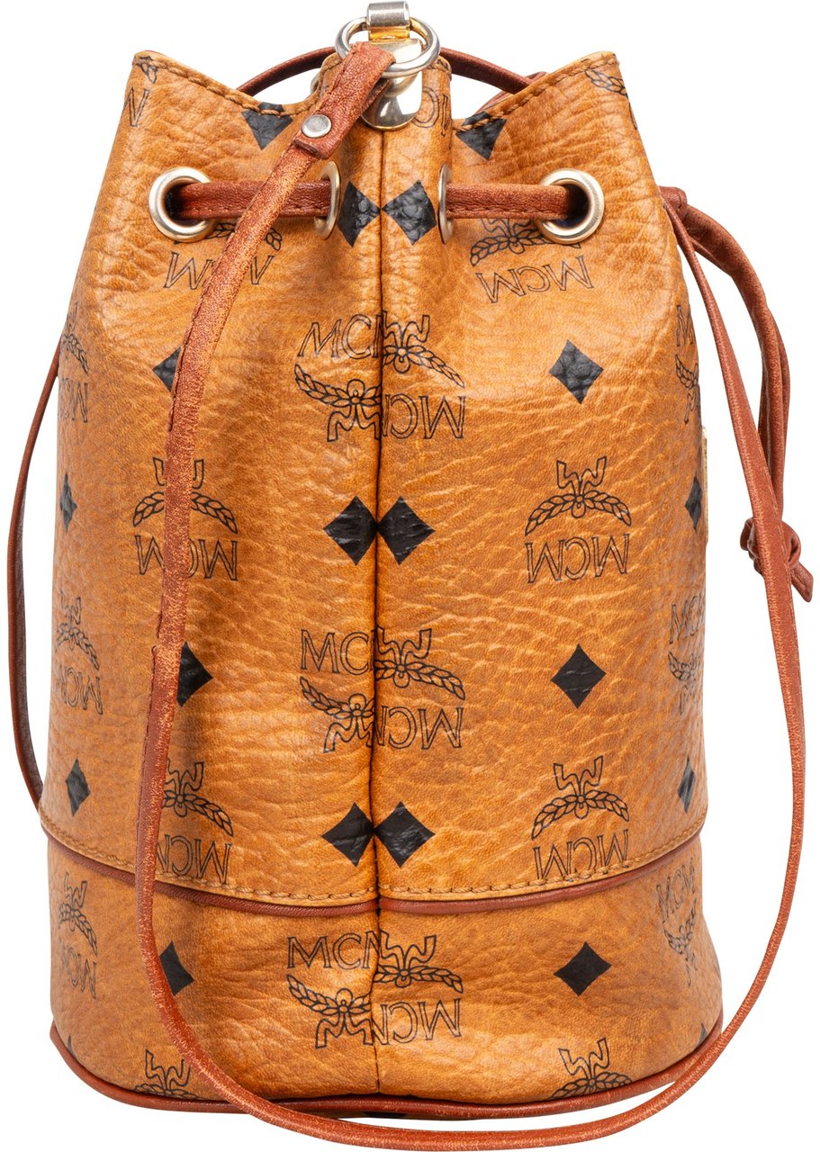MCM MCM Visetos Monogram Bucket Crossbody Bag Bruin