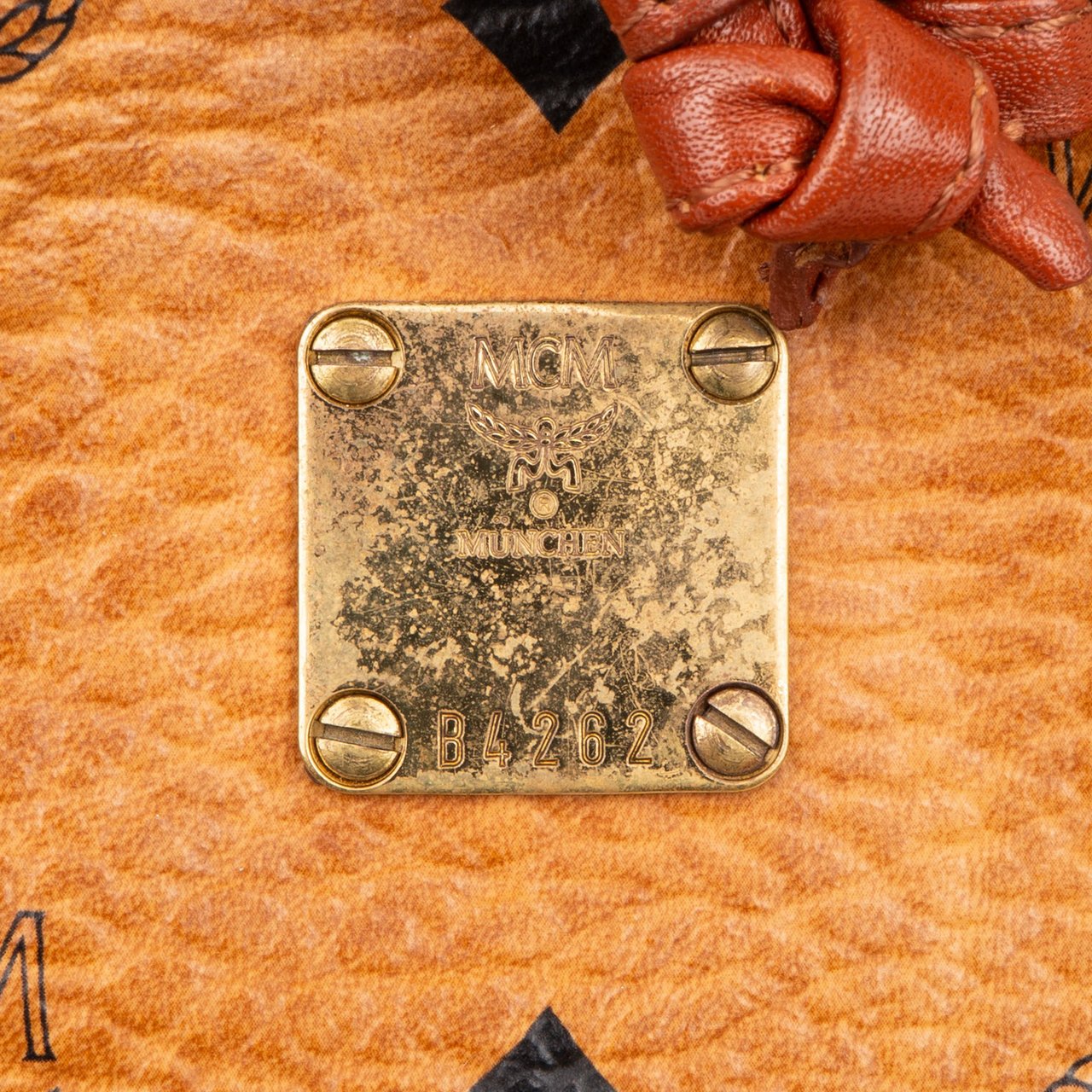 MCM MCM Visetos Monogram Bucket Crossbody Bag Bruin