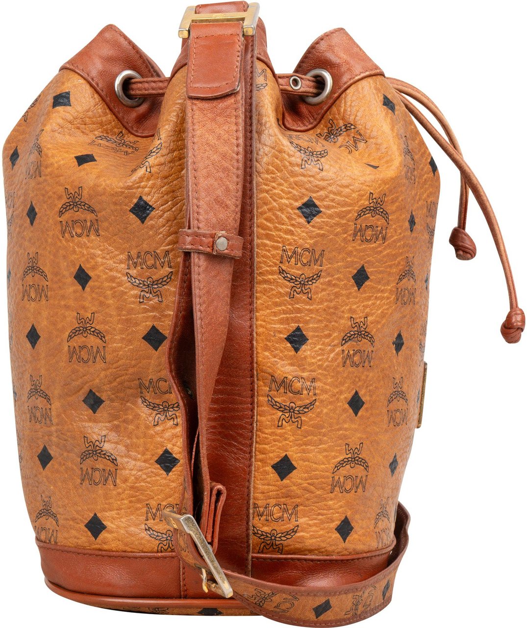MCM MCM Visetos Monogram Bucket Crossbody Bag Bruin