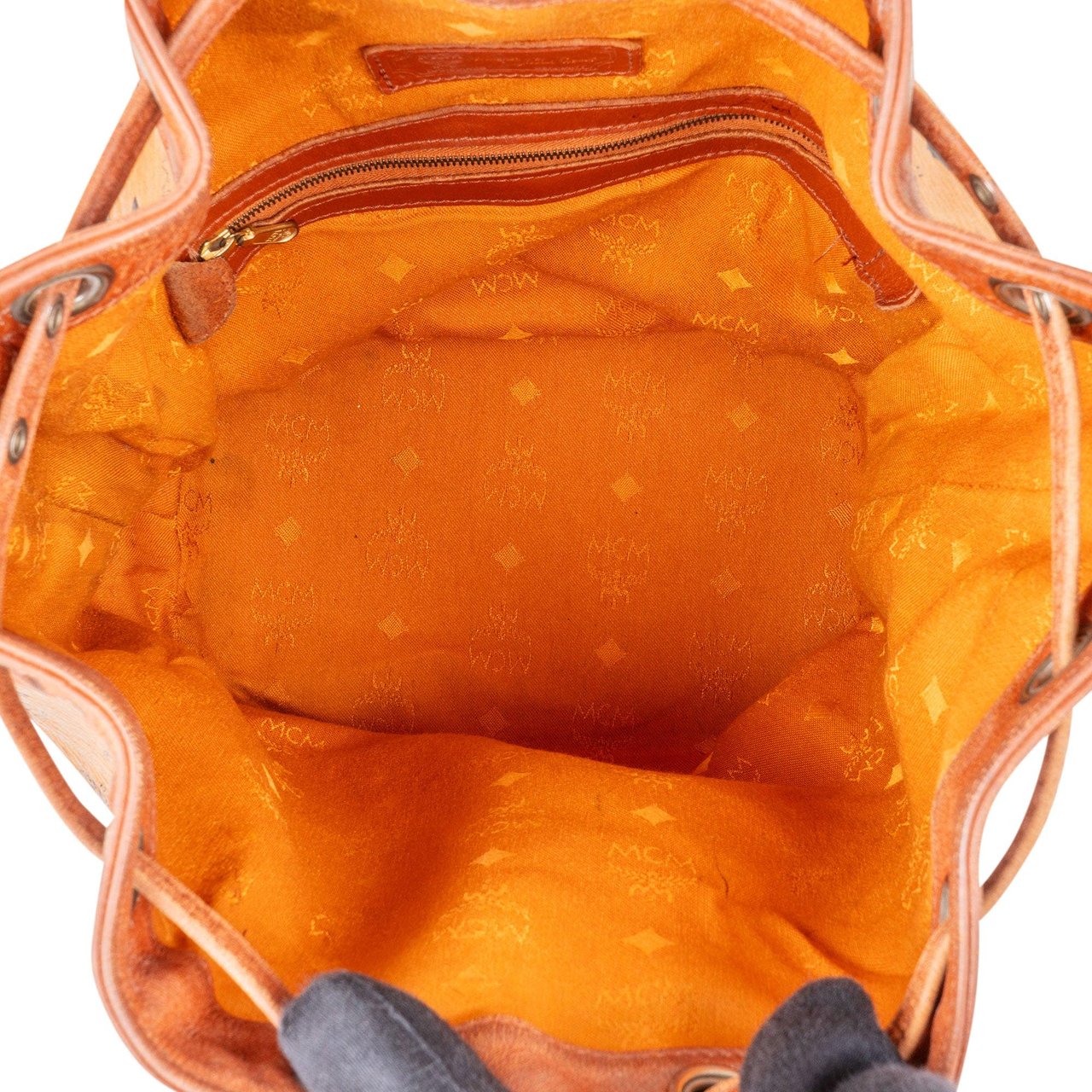 MCM MCM Visetos Monogram Bucket Crossbody Bag Bruin