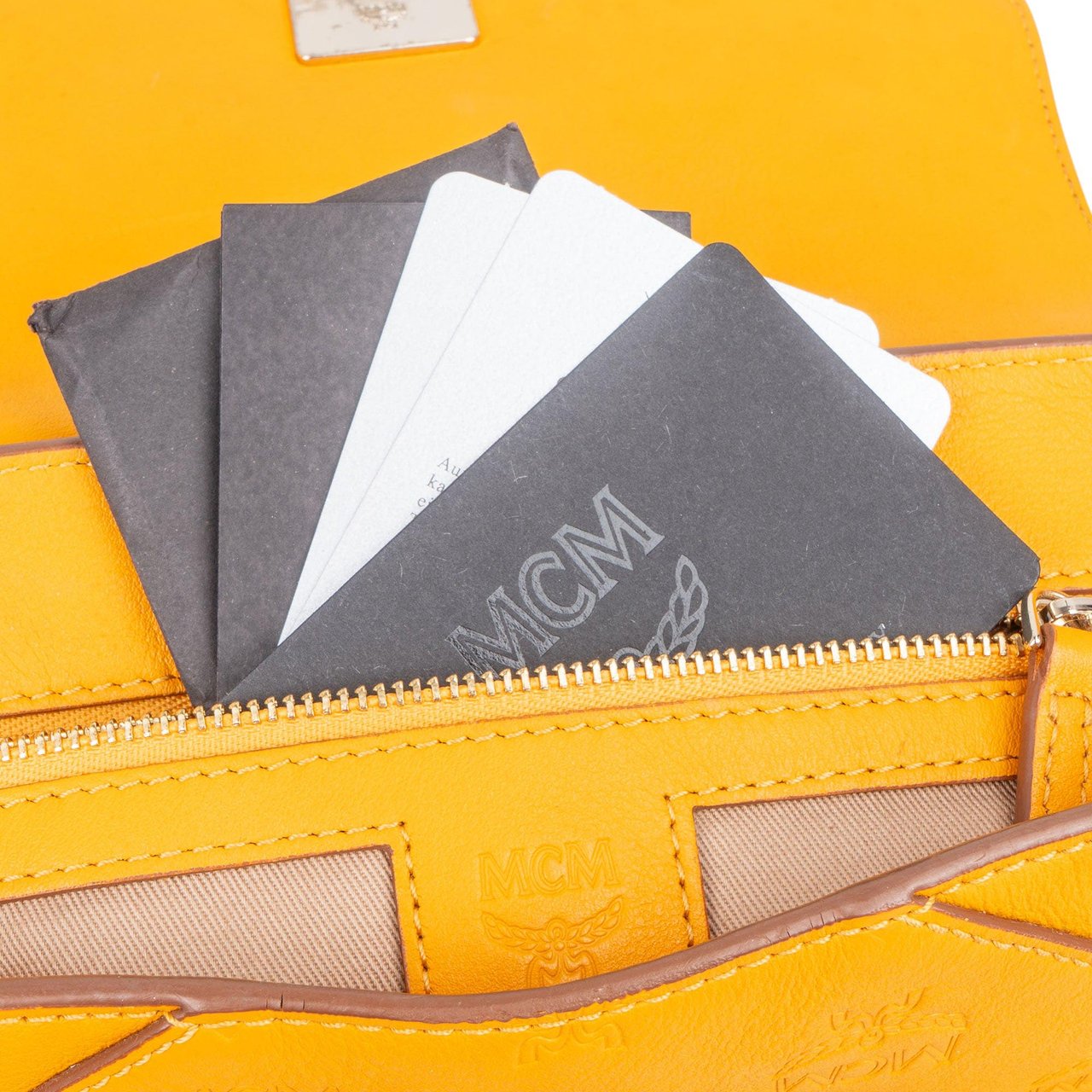 MCM MCM Visetos Monogram Essential Shoulder Bag Geel