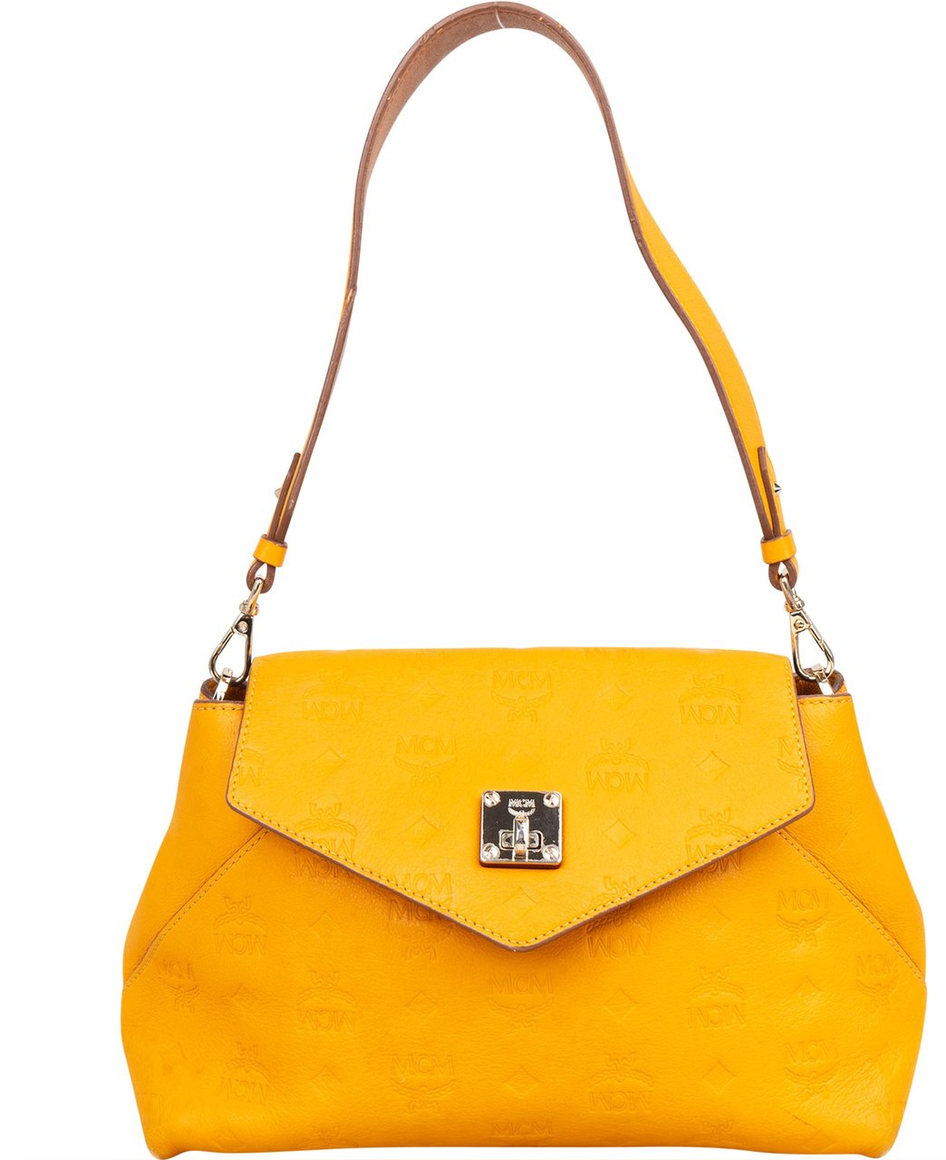 MCM MCM Visetos Monogram Essential Shoulder Bag Geel