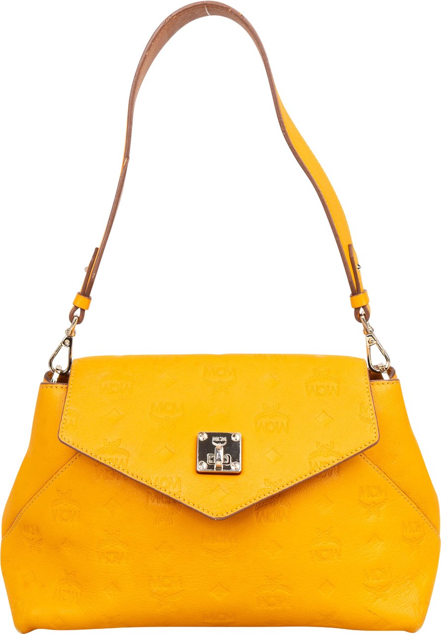 MCM MCM Visetos Monogram Essential Shoulder Bag Geel