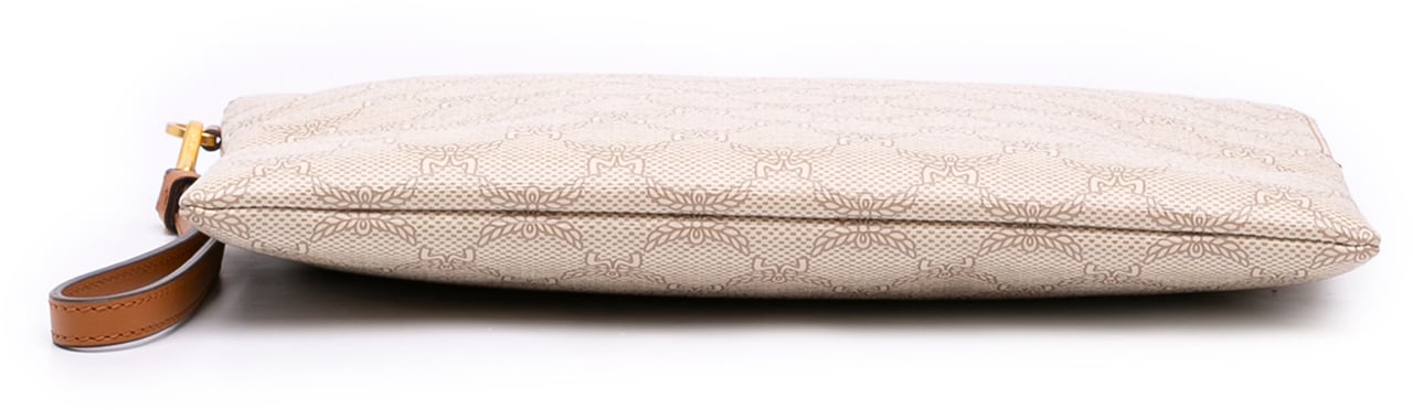 MCM Medium Lauretos Coated Canvas Himmel Wristlet Zip Pouch Bruin