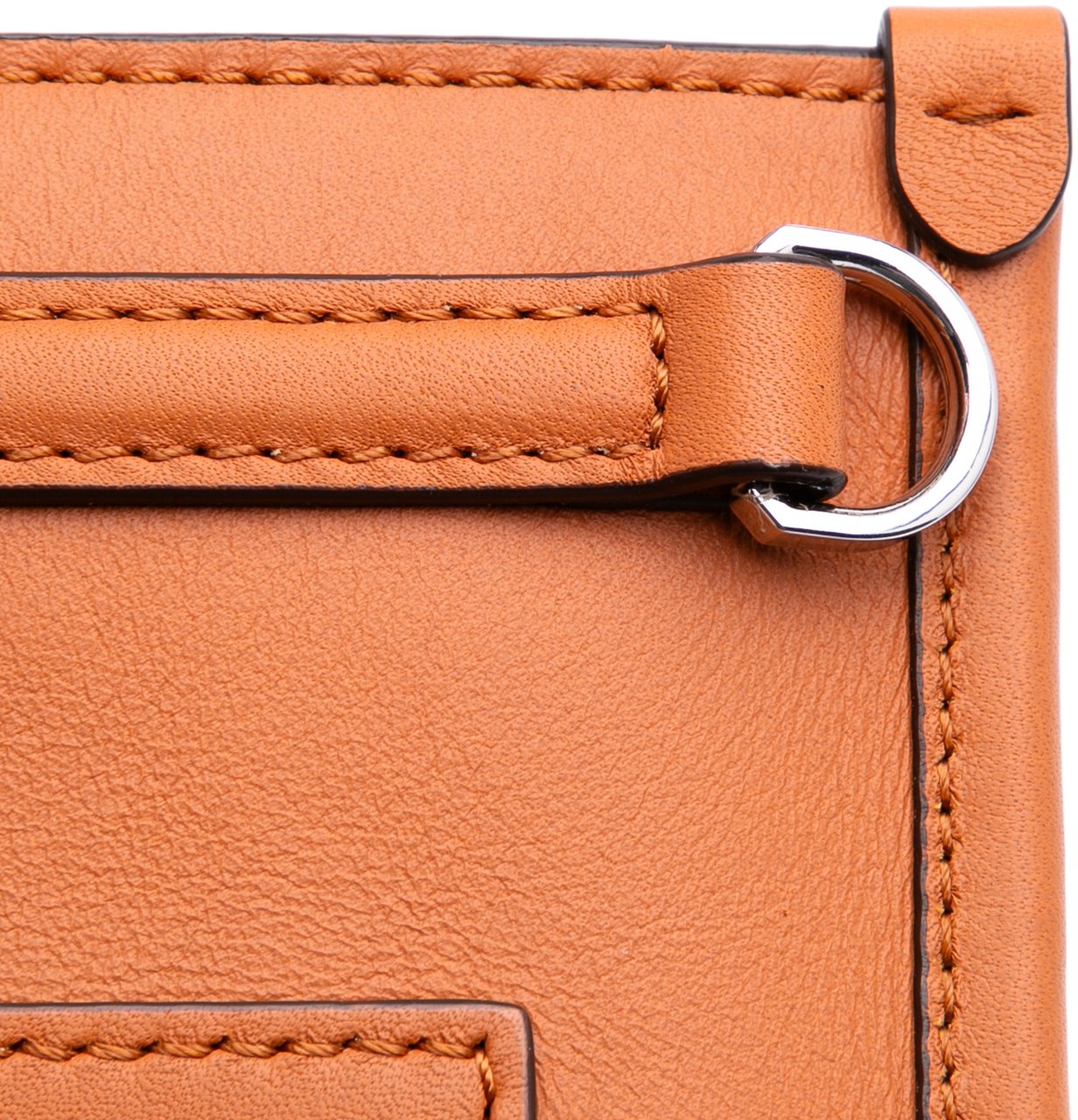 MCM Spanish Calfskin Embossed Logo Aren Lanyard Phone Case Bruin