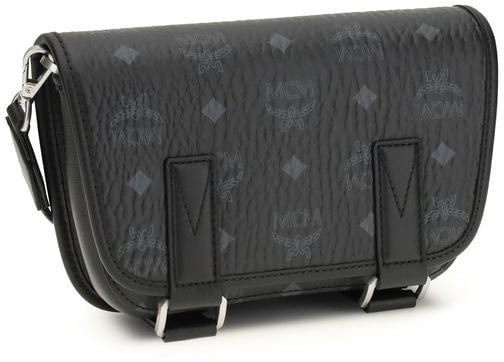 MCM MCM Black Fabric Shoulder Bag Zwart