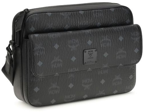 MCM MCM Black Fabric Shoulder Bag Zwart