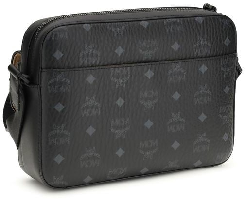 MCM MCM Black Fabric Shoulder Bag Zwart