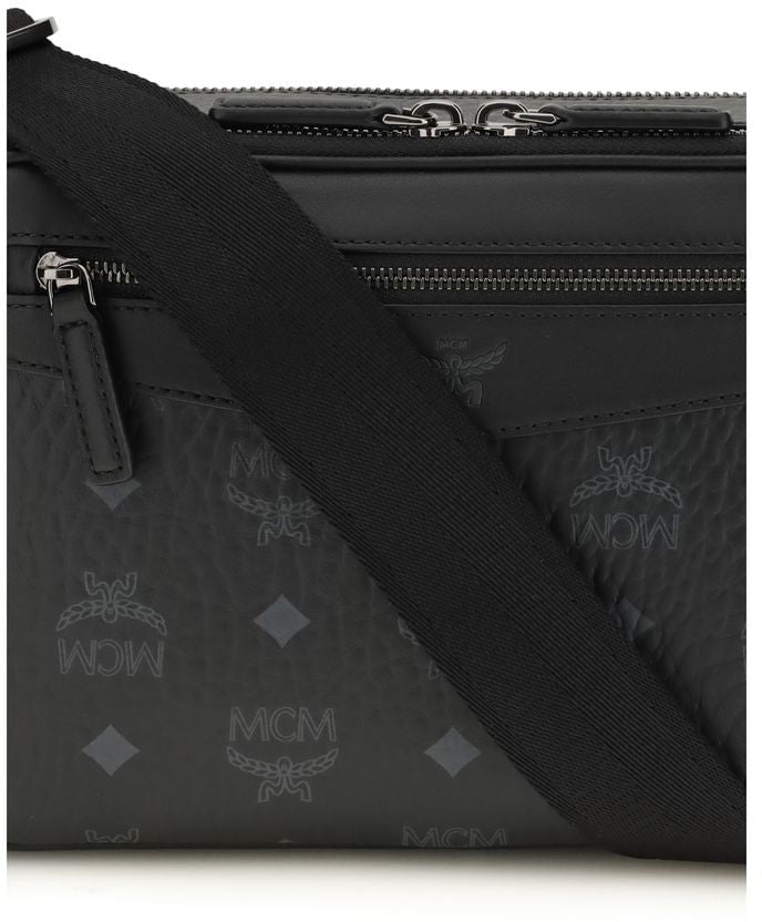 MCM MCM Black Polyethylene Shoulder Bag Zwart