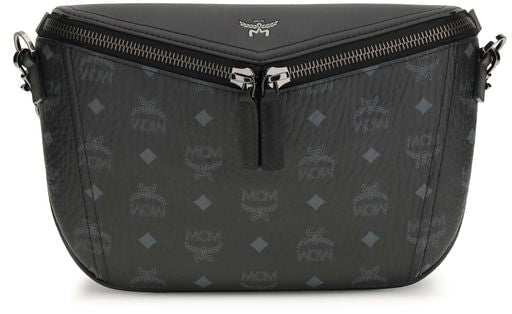 MCM MCM Black Calf Leather Bos Taurus Shoulder Bag Zwart