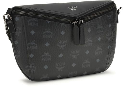 MCM MCM Black Calf Leather Bos Taurus Shoulder Bag Zwart