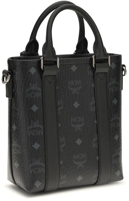 MCM MCM Black Fabric Shoulder Bag Zwart