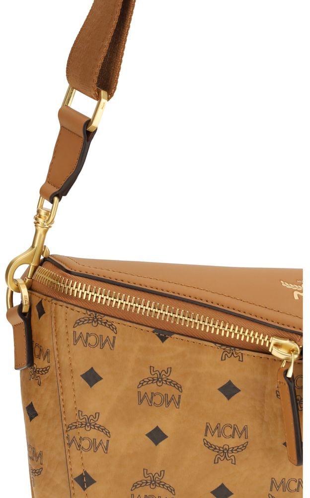 MCM MCM Beige Calf Leather Bos Taurus Shoulder Bag Beige