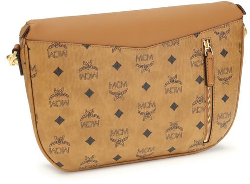 MCM MCM Beige Calf Leather Bos Taurus Shoulder Bag Beige