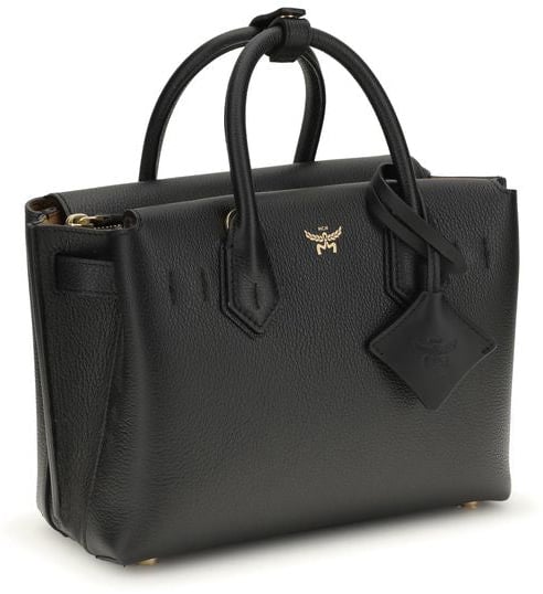 MCM MCM Black Calf Leather Bos Taurus Handbag Zwart