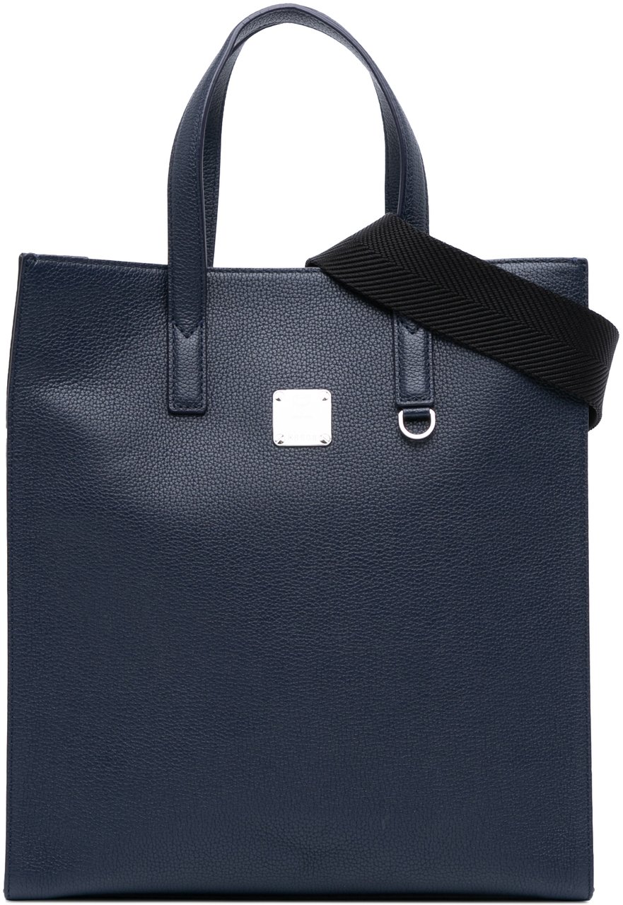 MCM Small Grained Calfskin Camouflage Aren Tote Blauw