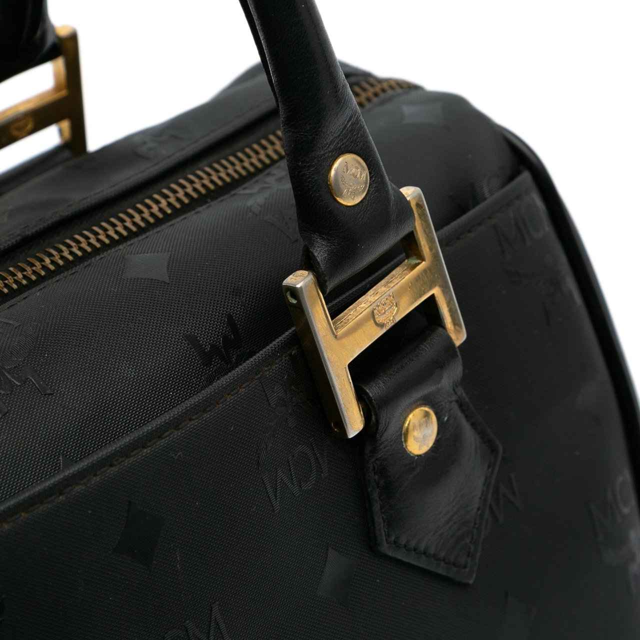 MCM Visetos Nylon Boston Bag Zwart