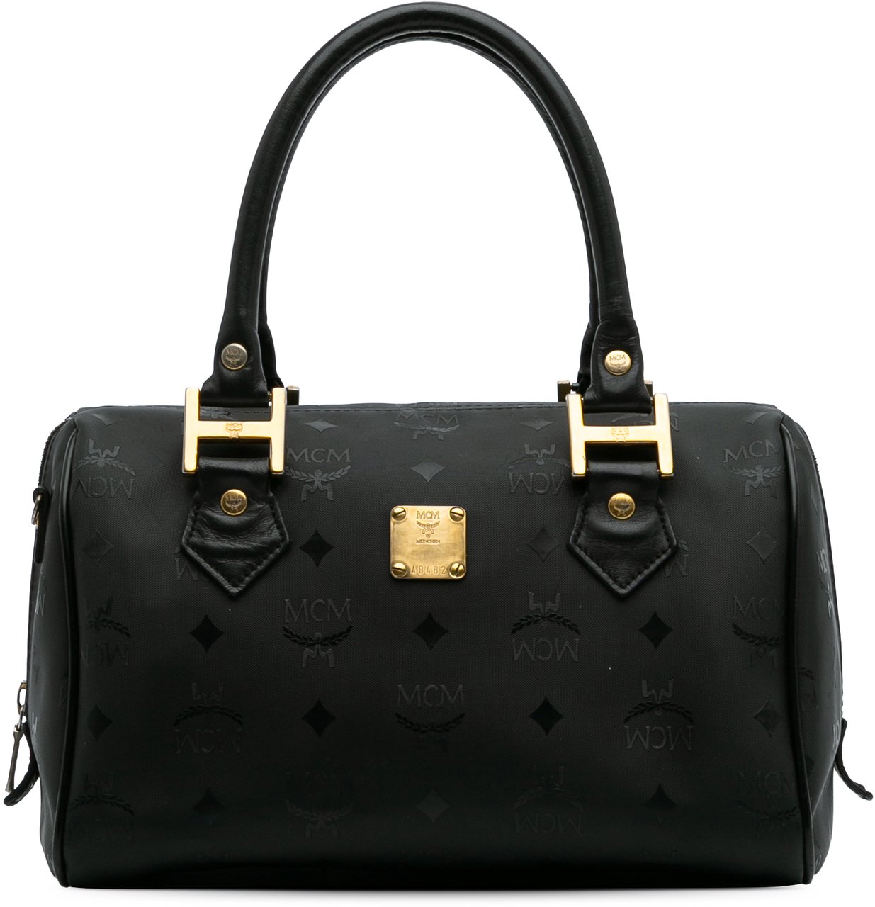 MCM Visetos Nylon Boston Bag Zwart