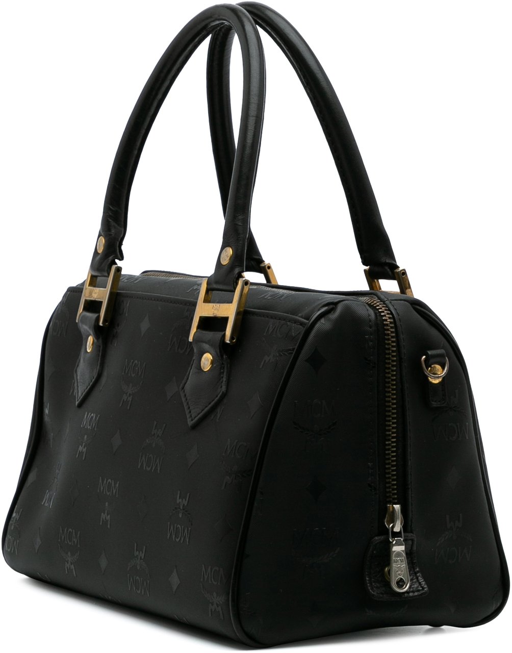 MCM Visetos Nylon Boston Bag Zwart
