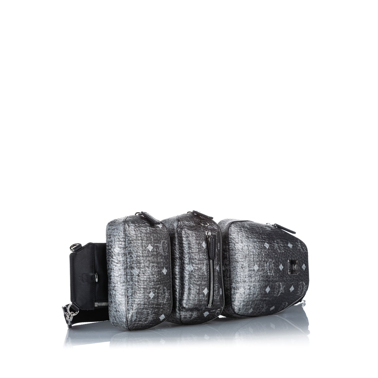 MCM Visetos Coated Canvas Triple Sling Bag Zwart