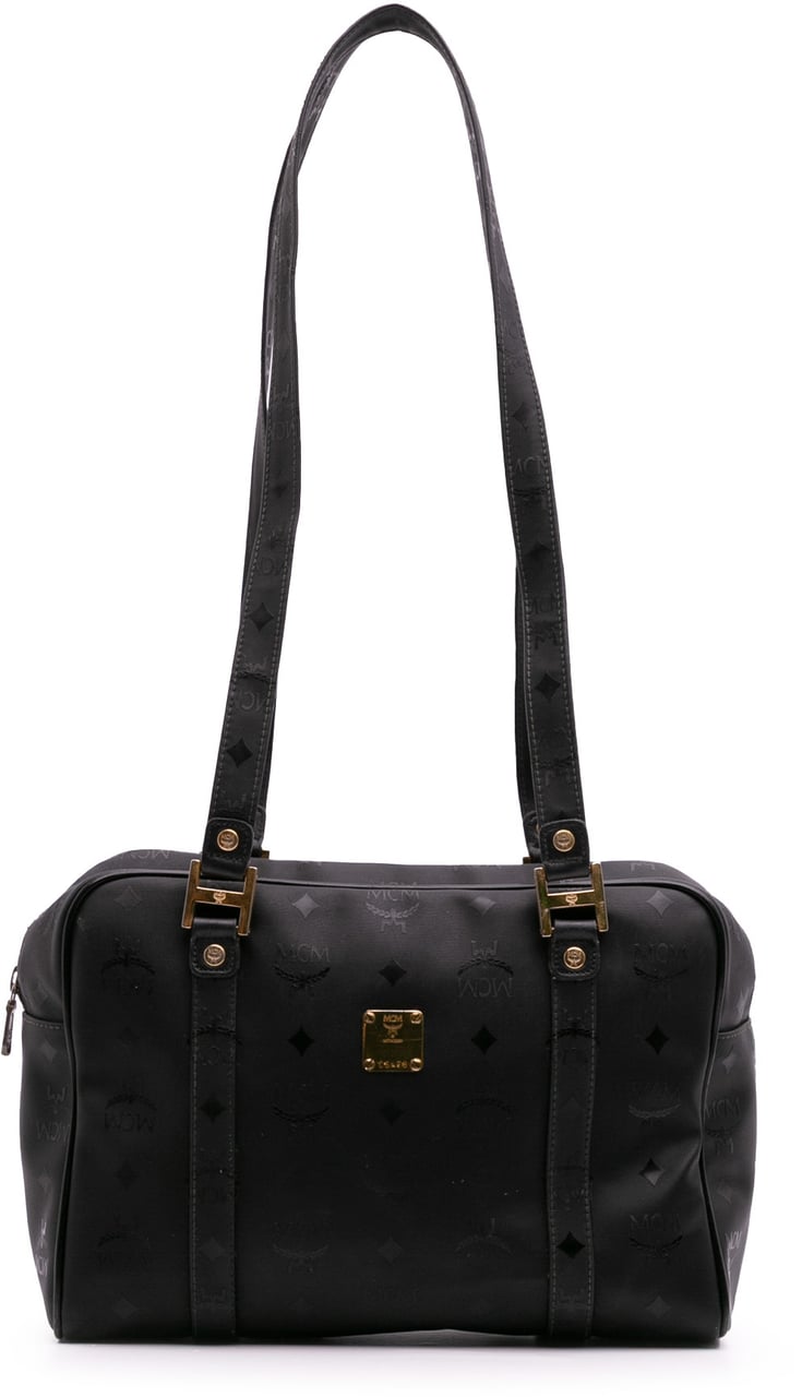 MCM Visetos Nylon Shoulder Bag Zwart